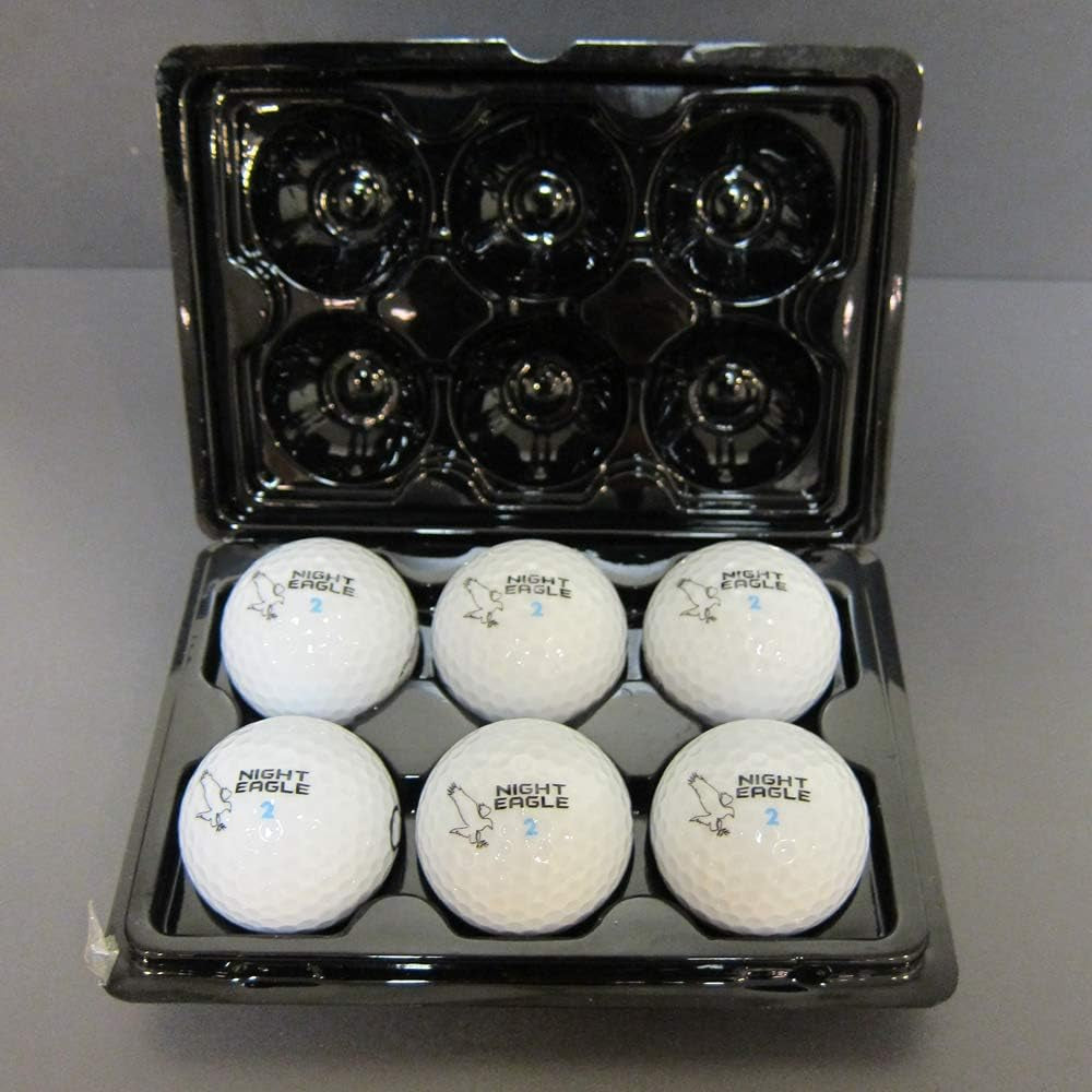 Light up LED Golf Balls (6 Ball Pack) - Professional Glowing Golf Balls with Internal LED Lights (Green)